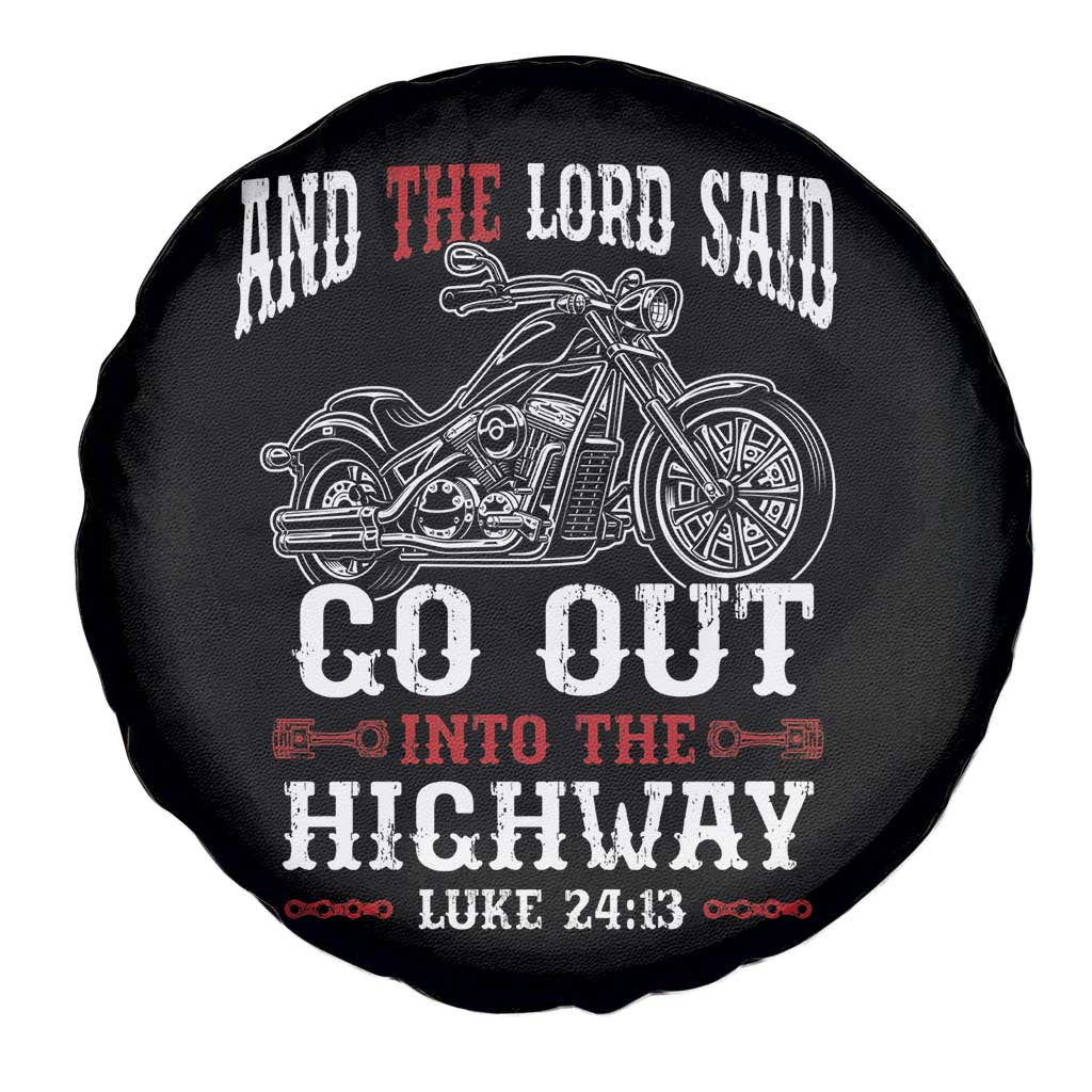 Christian Biker Spare Tire Cover Lord Said Go Out Into Highways Faith Motorcycle