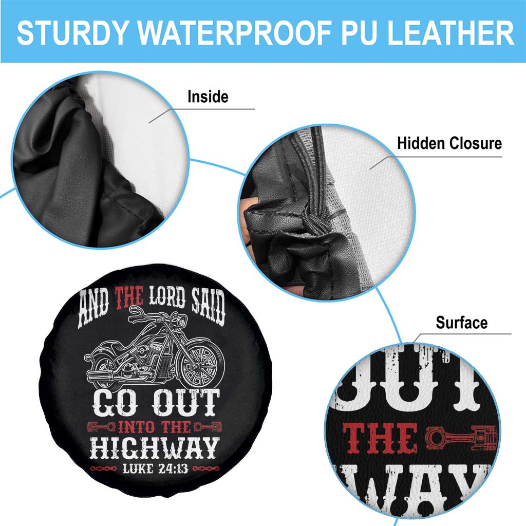 Christian Biker Spare Tire Cover Lord Said Go Out Into Highways Faith Motorcycle