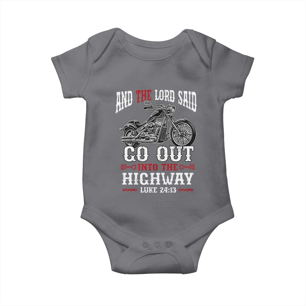 Christian Biker Baby Onesie Lord Said Go Out Into Highways Faith Motorcycle