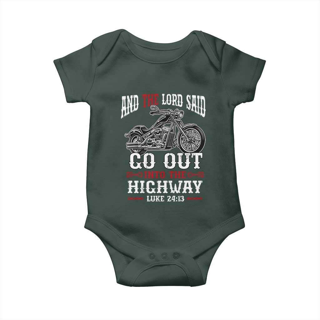 Christian Biker Baby Onesie Lord Said Go Out Into Highways Faith Motorcycle