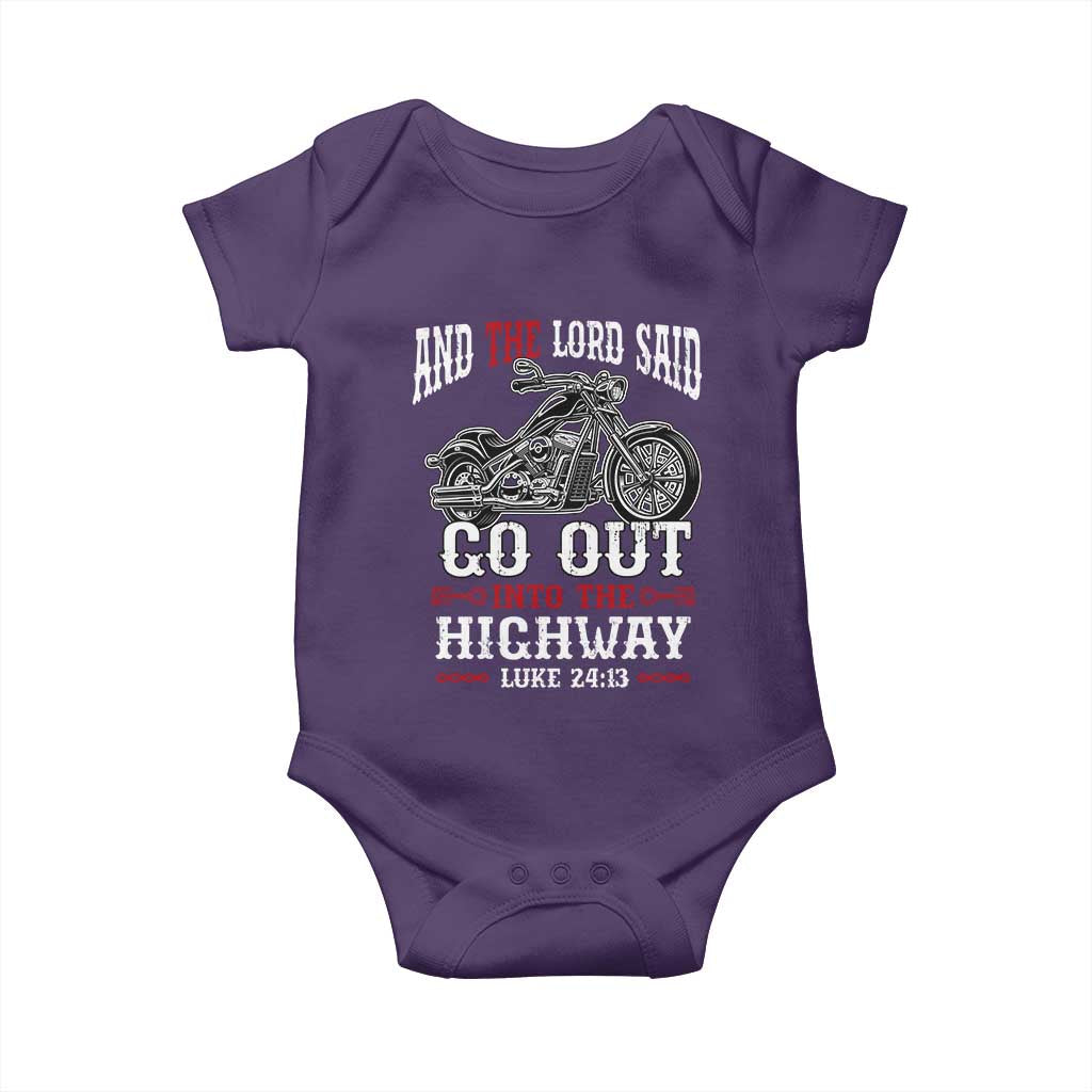 Christian Biker Baby Onesie Lord Said Go Out Into Highways Faith Motorcycle