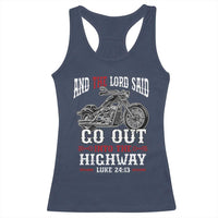 Christian Biker Racerback Tank Top Lord Said Go Out Into Highways Faith Motorcycle