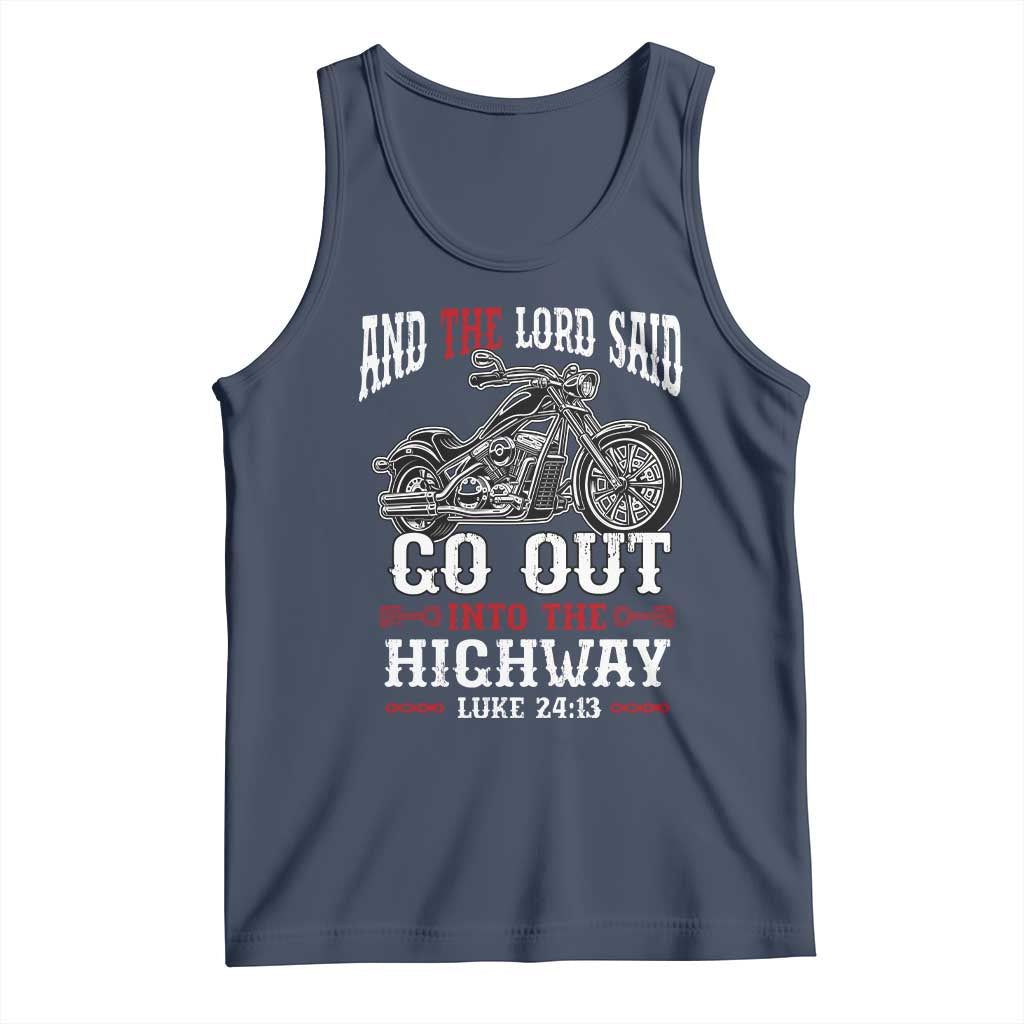 Christian Biker Tank Top Lord Said Go Out Into Highways Faith Motorcycle