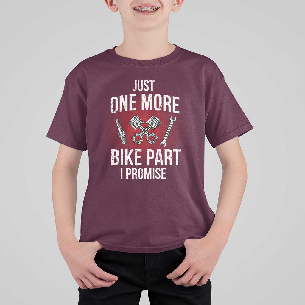 Funny Biker T Shirt For Kid One More Bike Part Motorcycle Mechanic