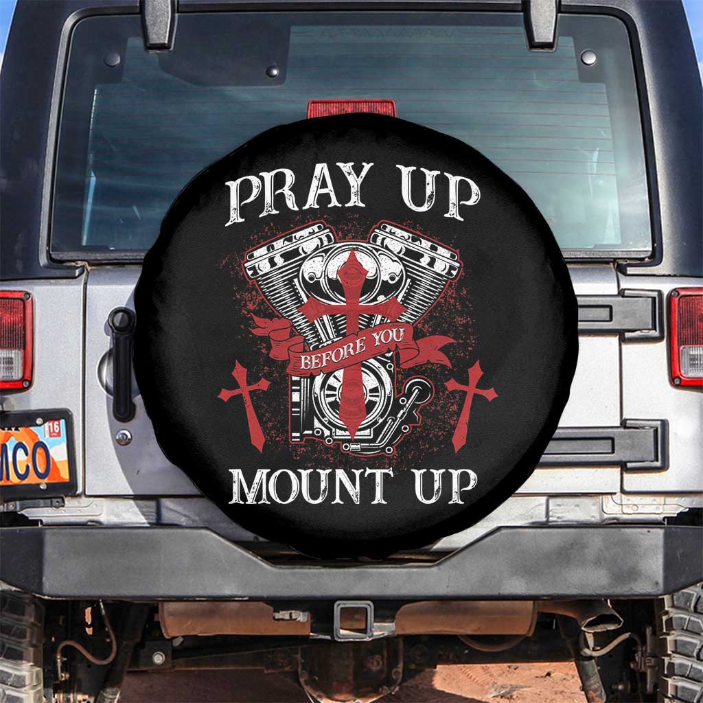 Christian Biker Spare Tire Cover Pray Up Before You Mount Up Faith