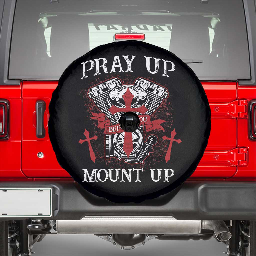 Christian Biker Spare Tire Cover Pray Up Before You Mount Up Faith