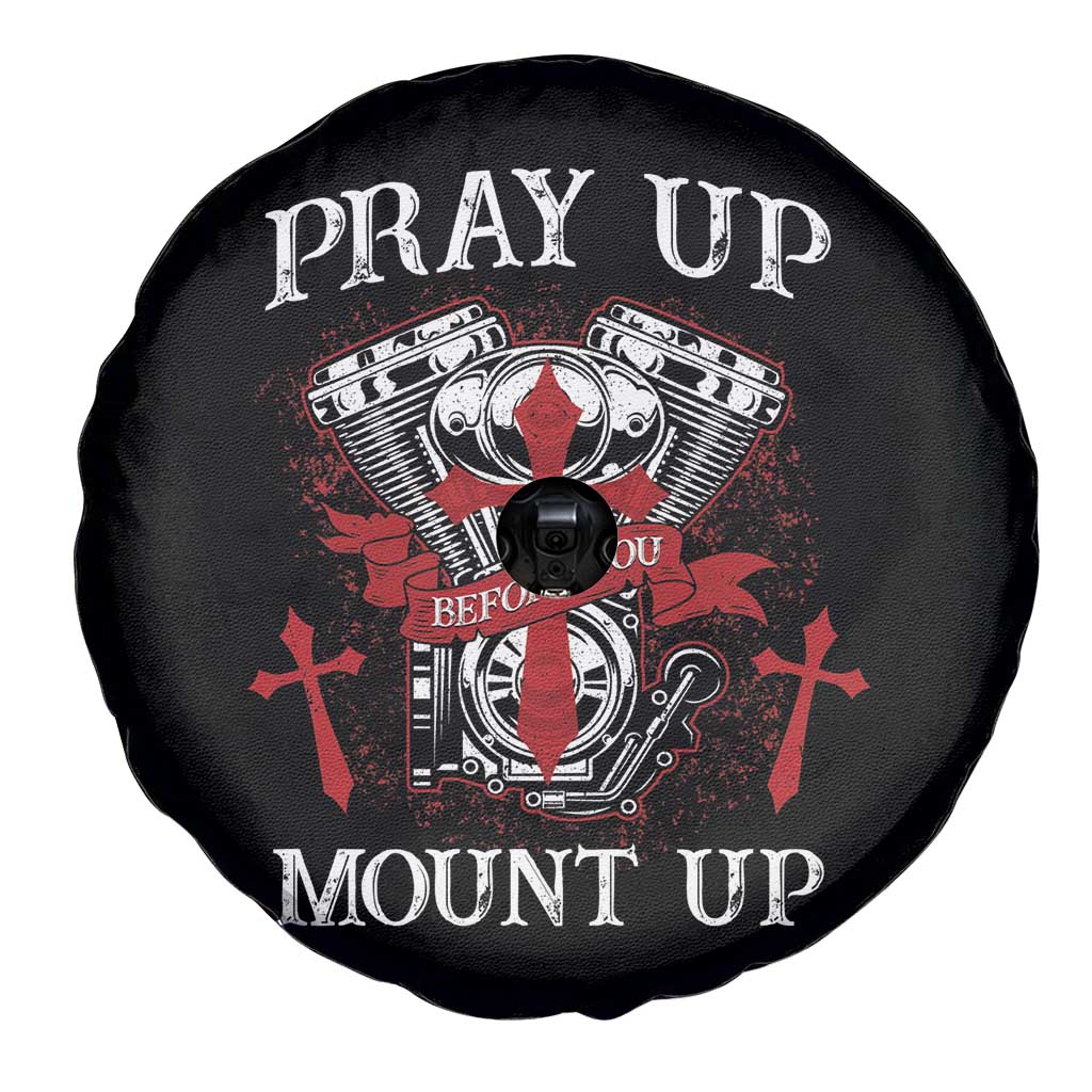 Christian Biker Spare Tire Cover Pray Up Before You Mount Up Faith