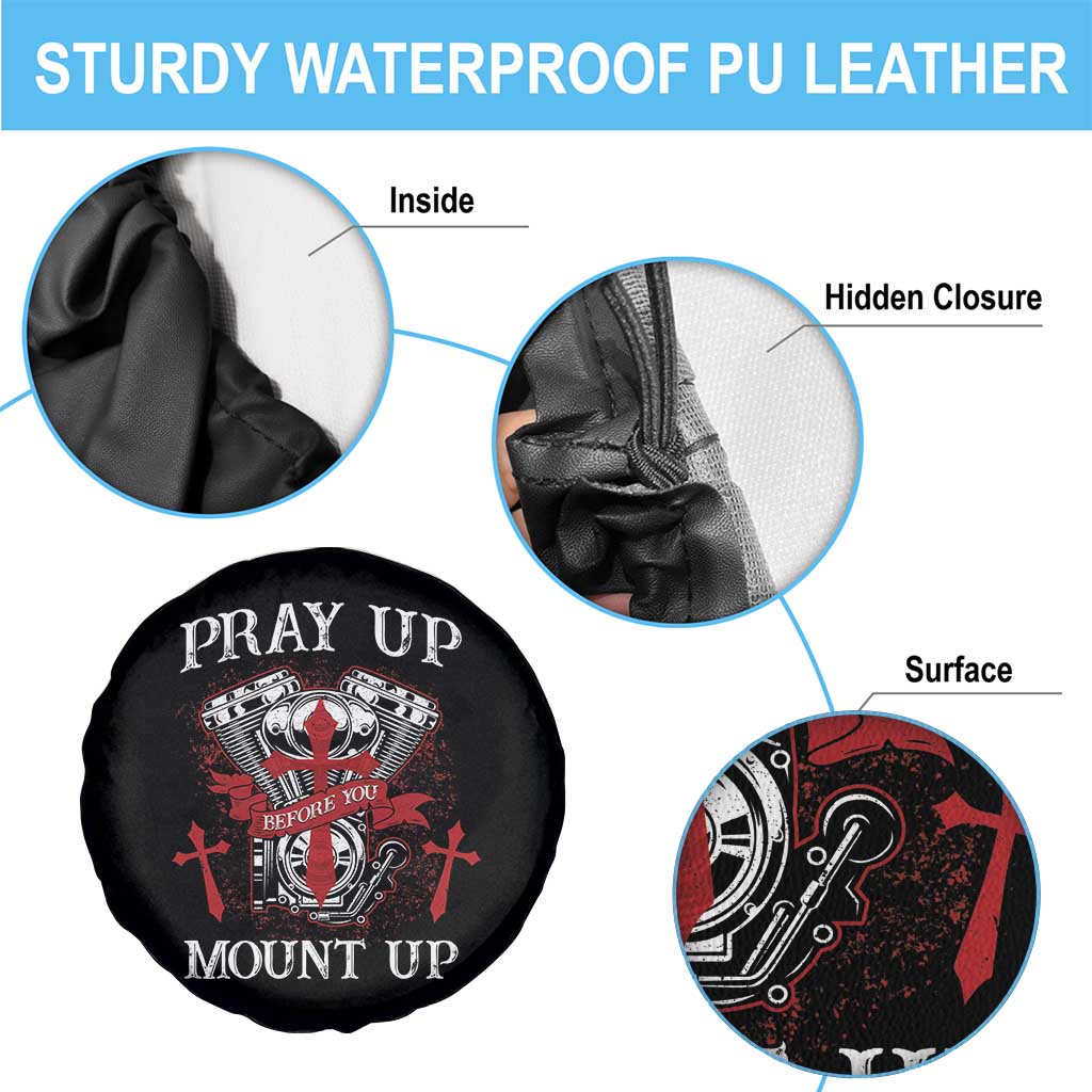Christian Biker Spare Tire Cover Pray Up Before You Mount Up Faith