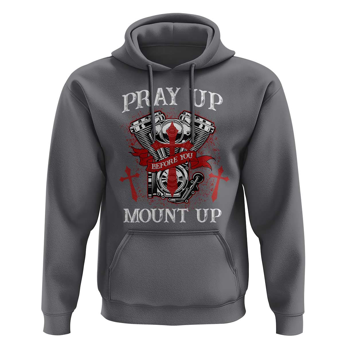 Christian Biker Hoodie Pray Up Before You Mount Up Faith