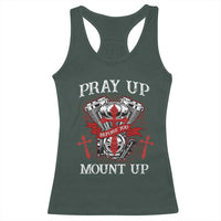 Christian Biker Racerback Tank Top Pray Up Before You Mount Up Faith