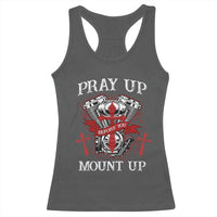 Christian Biker Racerback Tank Top Pray Up Before You Mount Up Faith
