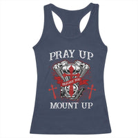 Christian Biker Racerback Tank Top Pray Up Before You Mount Up Faith
