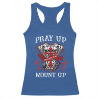Christian Biker Racerback Tank Top Pray Up Before You Mount Up Faith