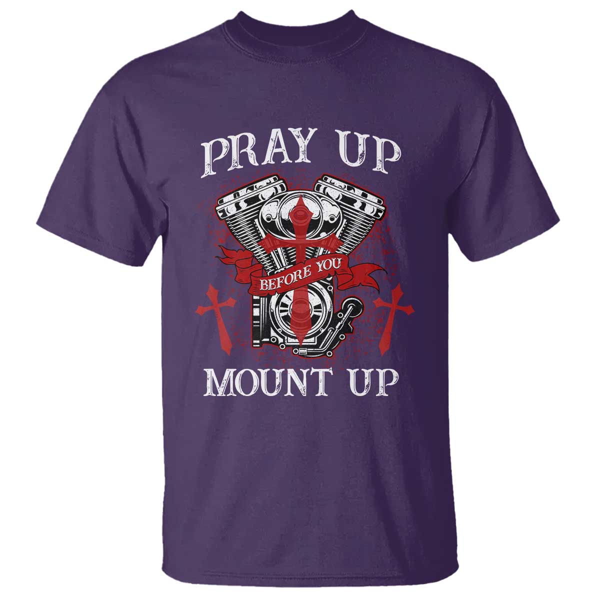 Christian Biker T Shirt Pray Up Before You Mount Up Faith