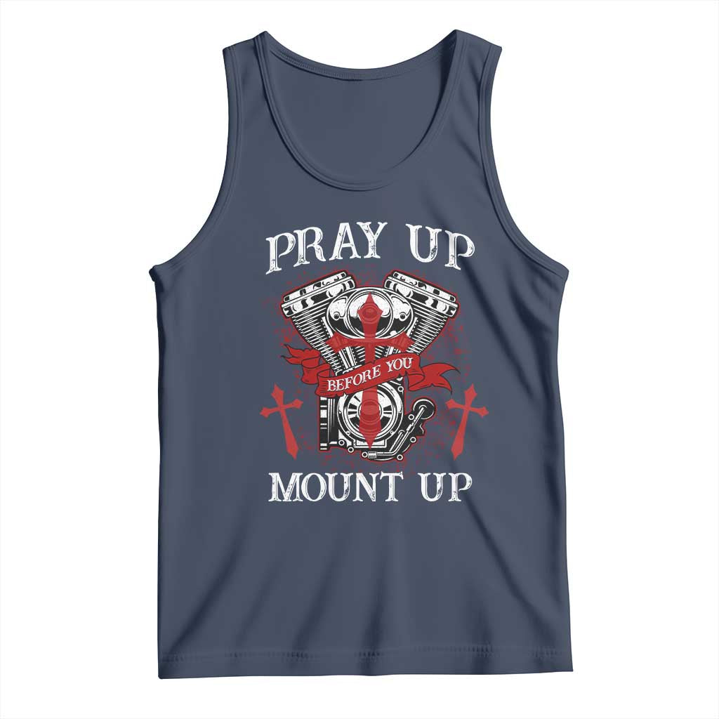 Christian Biker Tank Top Pray Up Before You Mount Up Faith
