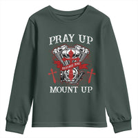 Christian Biker Youth Sweatshirt Pray Up Before You Mount Up Faith