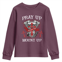 Christian Biker Youth Sweatshirt Pray Up Before You Mount Up Faith