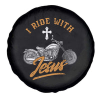 Christian Biker Spare Tire Cover I Ride With Jesus Faith Motorcycle