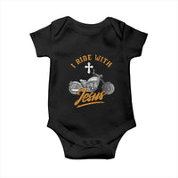 Christian Biker Baby Onesie I Ride With Jesus Faith Motorcycle