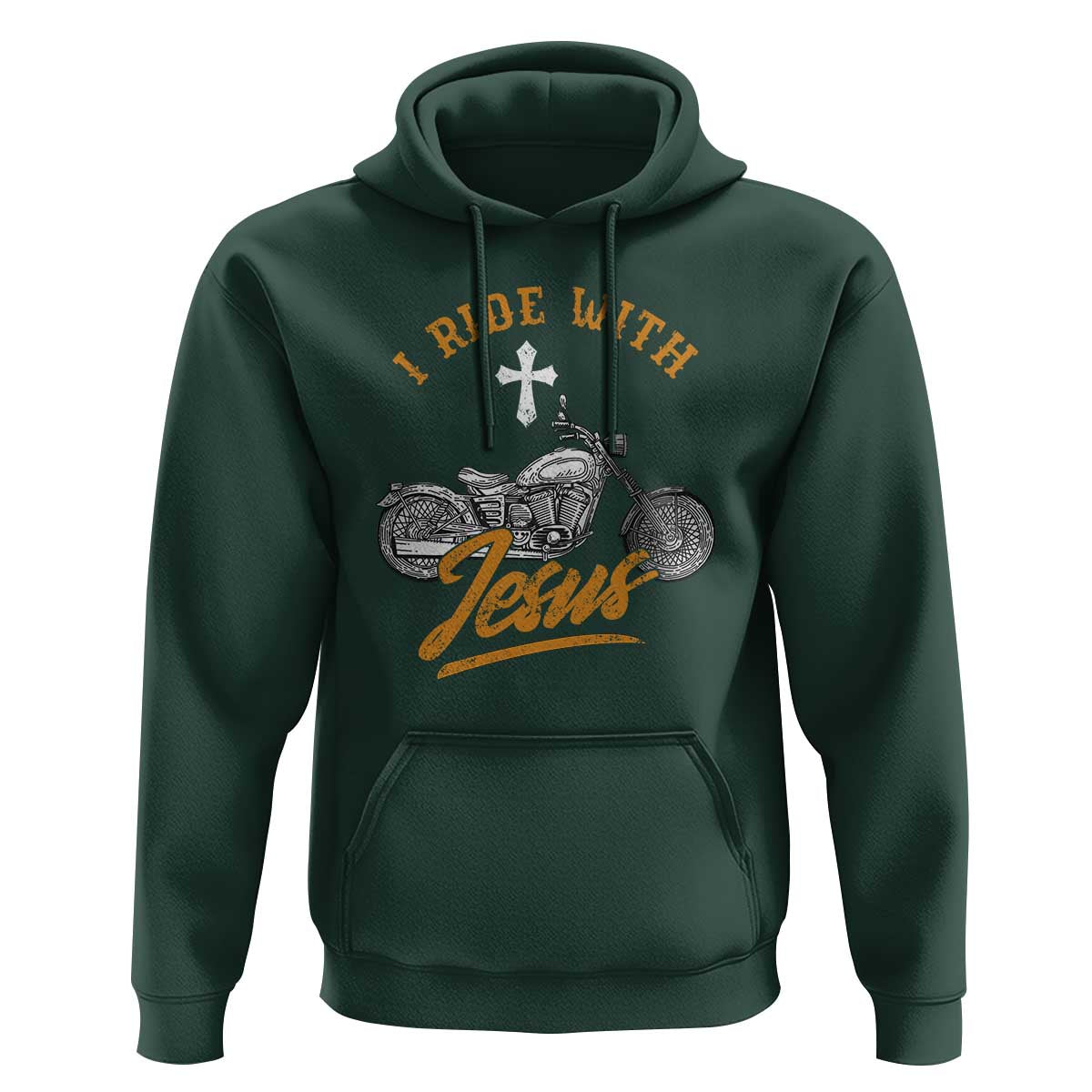 Christian Biker Hoodie I Ride With Jesus Faith Motorcycle