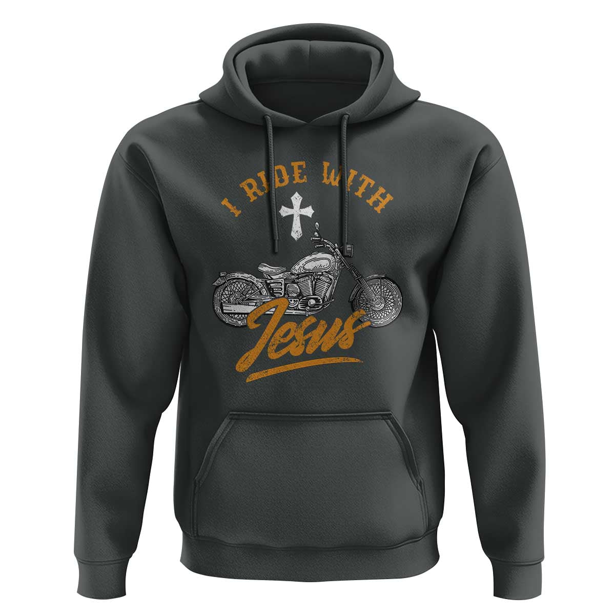 Christian Biker Hoodie I Ride With Jesus Faith Motorcycle