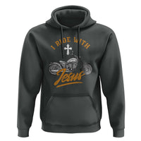 Christian Biker Hoodie I Ride With Jesus Faith Motorcycle