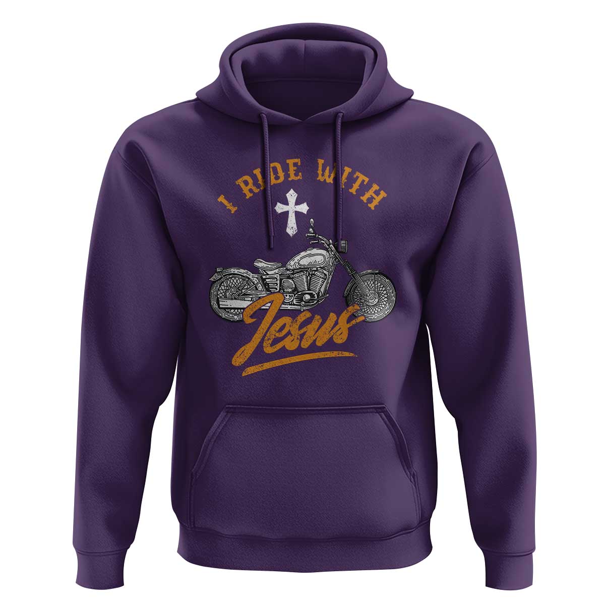 Christian Biker Hoodie I Ride With Jesus Faith Motorcycle