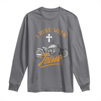 Christian Biker Long Sleeve Shirt I Ride With Jesus Faith Motorcycle