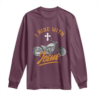 Christian Biker Long Sleeve Shirt I Ride With Jesus Faith Motorcycle