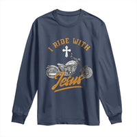 Christian Biker Long Sleeve Shirt I Ride With Jesus Faith Motorcycle