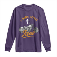Christian Biker Long Sleeve Shirt I Ride With Jesus Faith Motorcycle