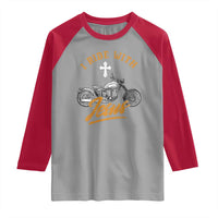 Christian Biker Raglan Shirt I Ride With Jesus Faith Motorcycle