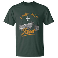 Christian Biker T Shirt I Ride With Jesus Faith Motorcycle