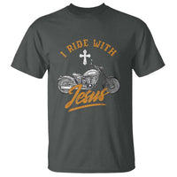 Christian Biker T Shirt I Ride With Jesus Faith Motorcycle