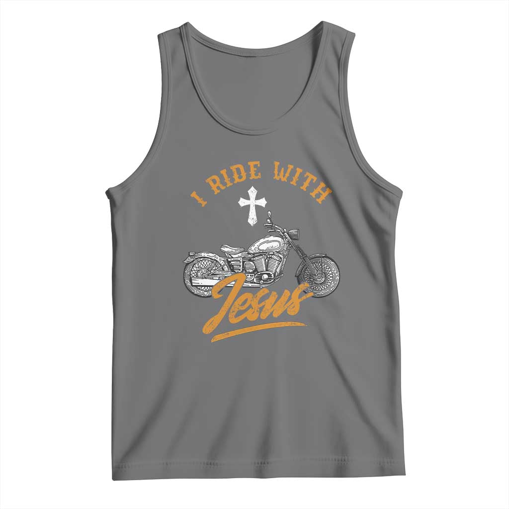 Christian Biker Tank Top I Ride With Jesus Faith Motorcycle