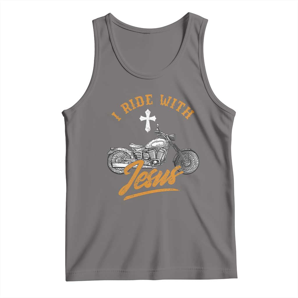 Christian Biker Tank Top I Ride With Jesus Faith Motorcycle