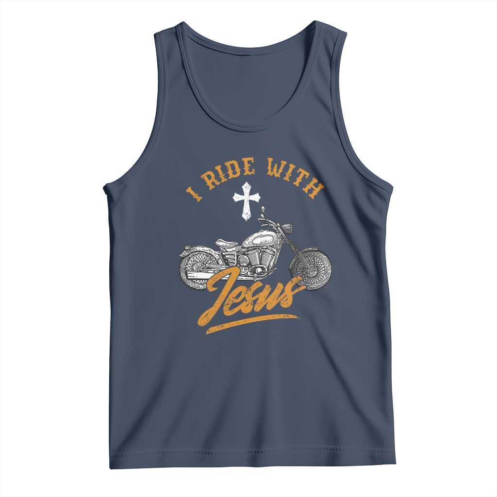 Christian Biker Tank Top I Ride With Jesus Faith Motorcycle