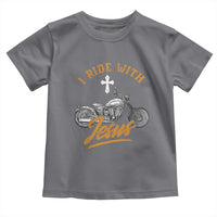 Christian Biker Toddler T Shirt I Ride With Jesus Faith Motorcycle