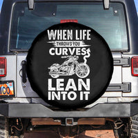 Funny Biker Spare Tire Cover When Life Throws You Curves Lean Into It Motorcycle