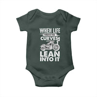 Funny Biker Baby Onesie When Life Throws You Curves Lean Into It Motorcycle