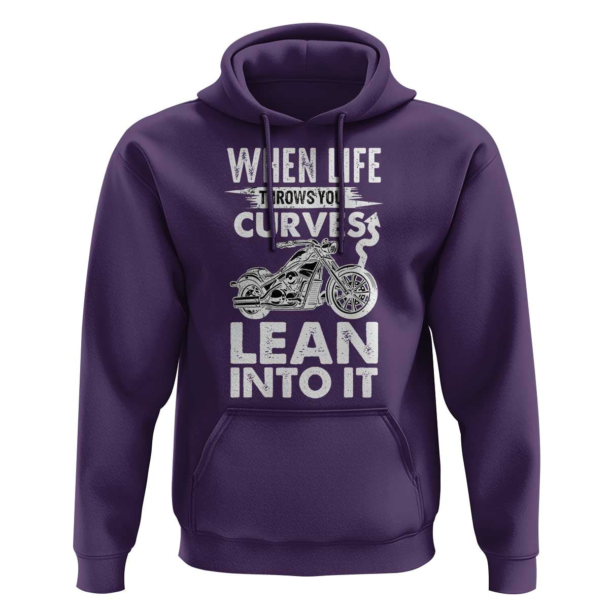 Funny Biker Hoodie When Life Throws You Curves Lean Into It Motorcycle