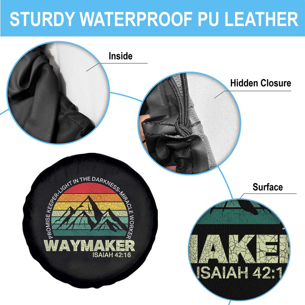 Christian Faith Spare Tire Cover Waymaker Promise Keeper Miracle Worker Retro Vintage TS02