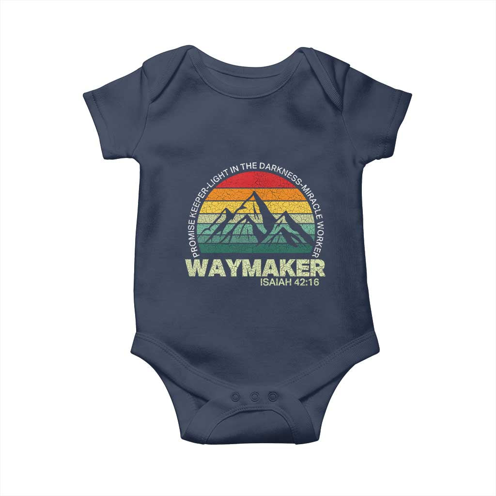 Christian Faith Baby Onesie Waymaker Promise Keeper Miracle Worker Retro Vintage TS02