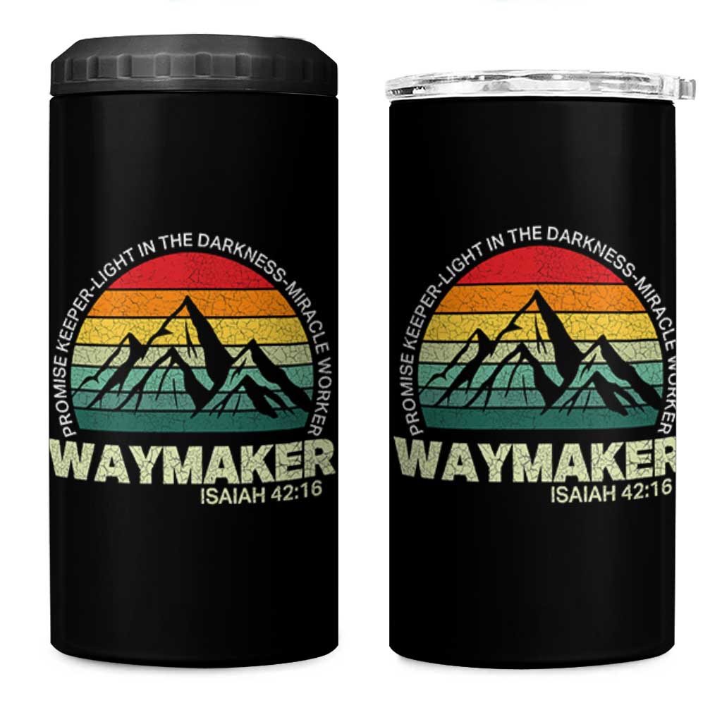 Christian Faith 4 in 1 Can Cooler Tumbler Waymaker Promise Keeper Miracle Worker Retro Vintage TS02