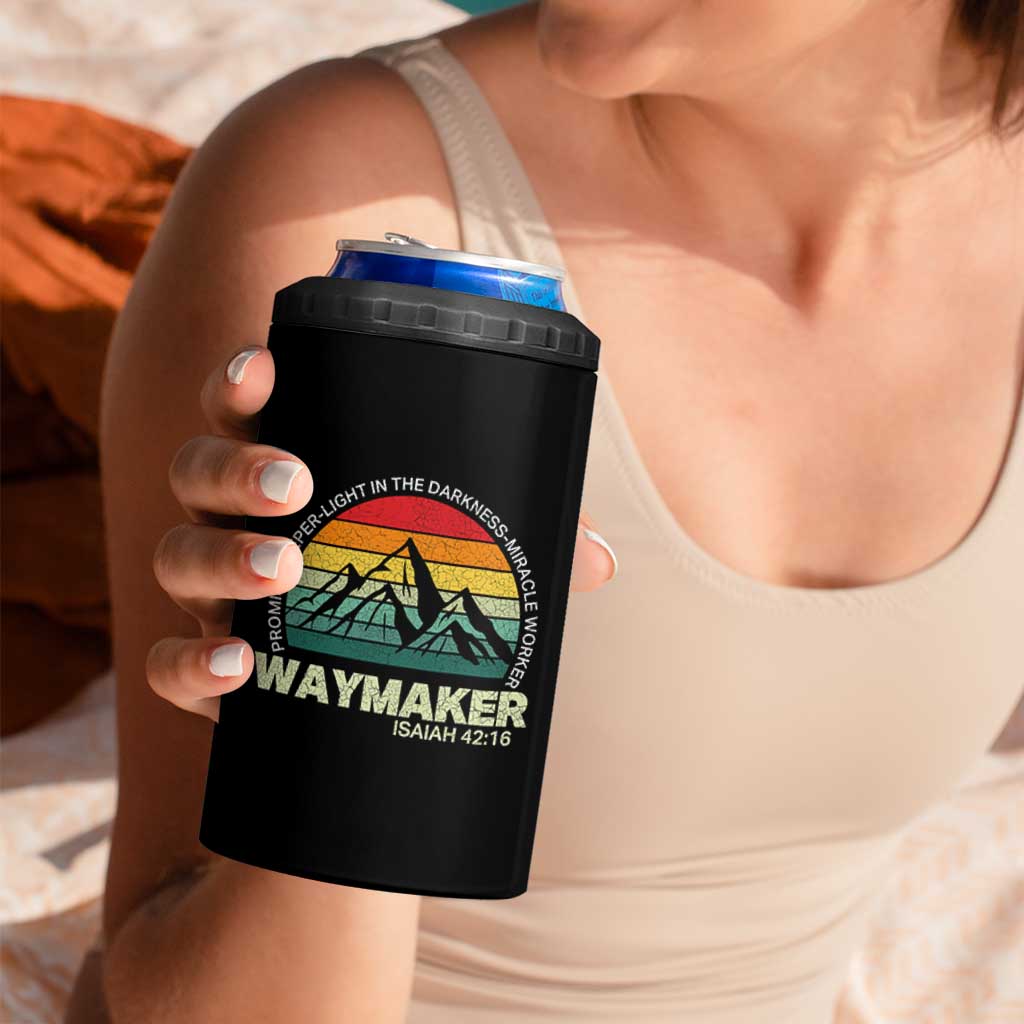 Christian Faith 4 in 1 Can Cooler Tumbler Waymaker Promise Keeper Miracle Worker Retro Vintage TS02