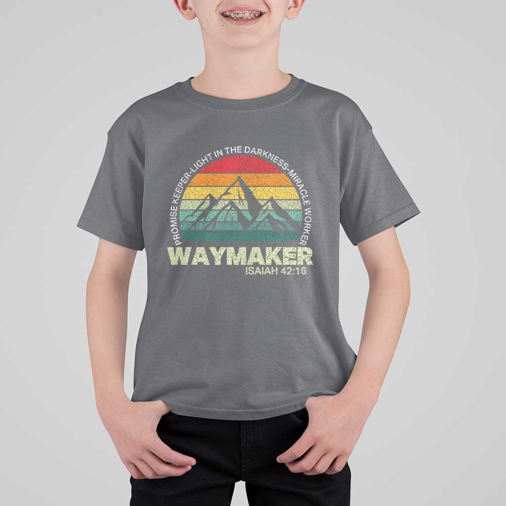 Christian Faith T Shirt For Kid Waymaker Promise Keeper Miracle Worker Retro Vintage TS02