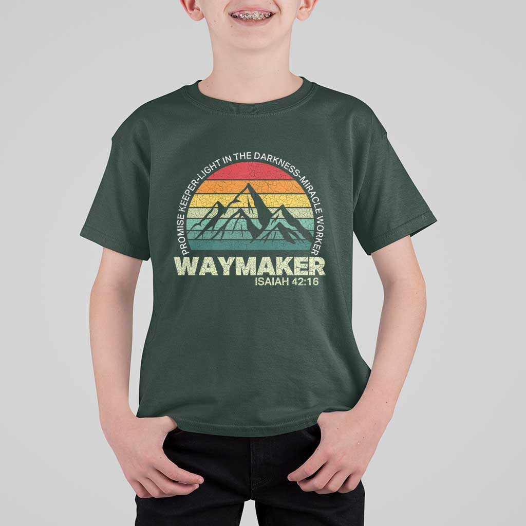 Christian Faith T Shirt For Kid Waymaker Promise Keeper Miracle Worker Retro Vintage TS02