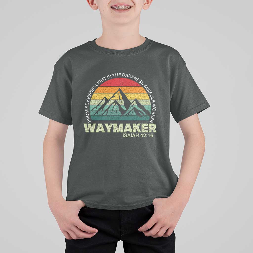Christian Faith T Shirt For Kid Waymaker Promise Keeper Miracle Worker Retro Vintage TS02
