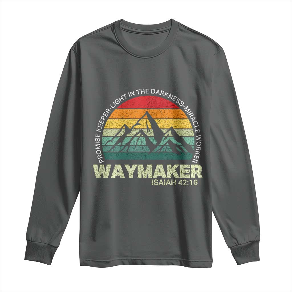 Christian Faith Long Sleeve Shirt Waymaker Promise Keeper Miracle Worker Retro Vintage TS02