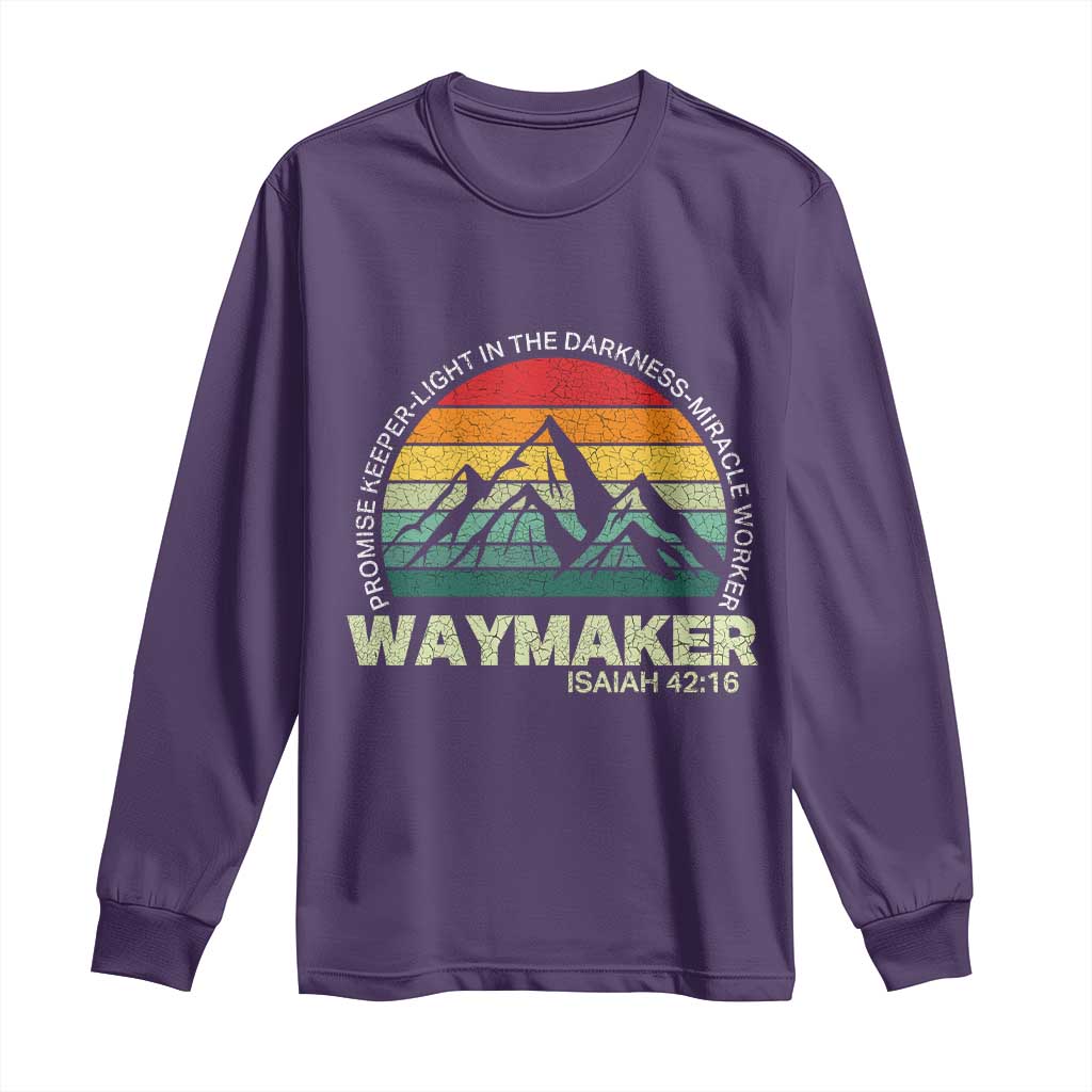 Christian Faith Long Sleeve Shirt Waymaker Promise Keeper Miracle Worker Retro Vintage TS02
